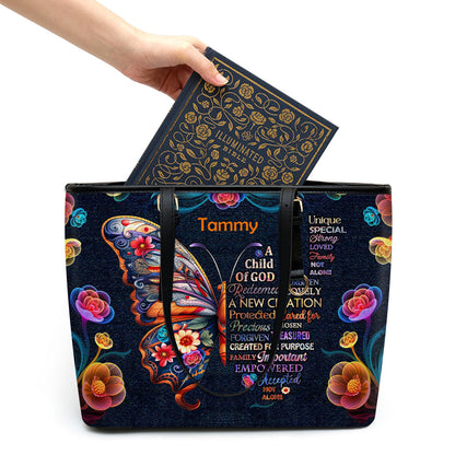Jesuspirit | Personalized Leather Tote Bag | Child Of God LLTBM719