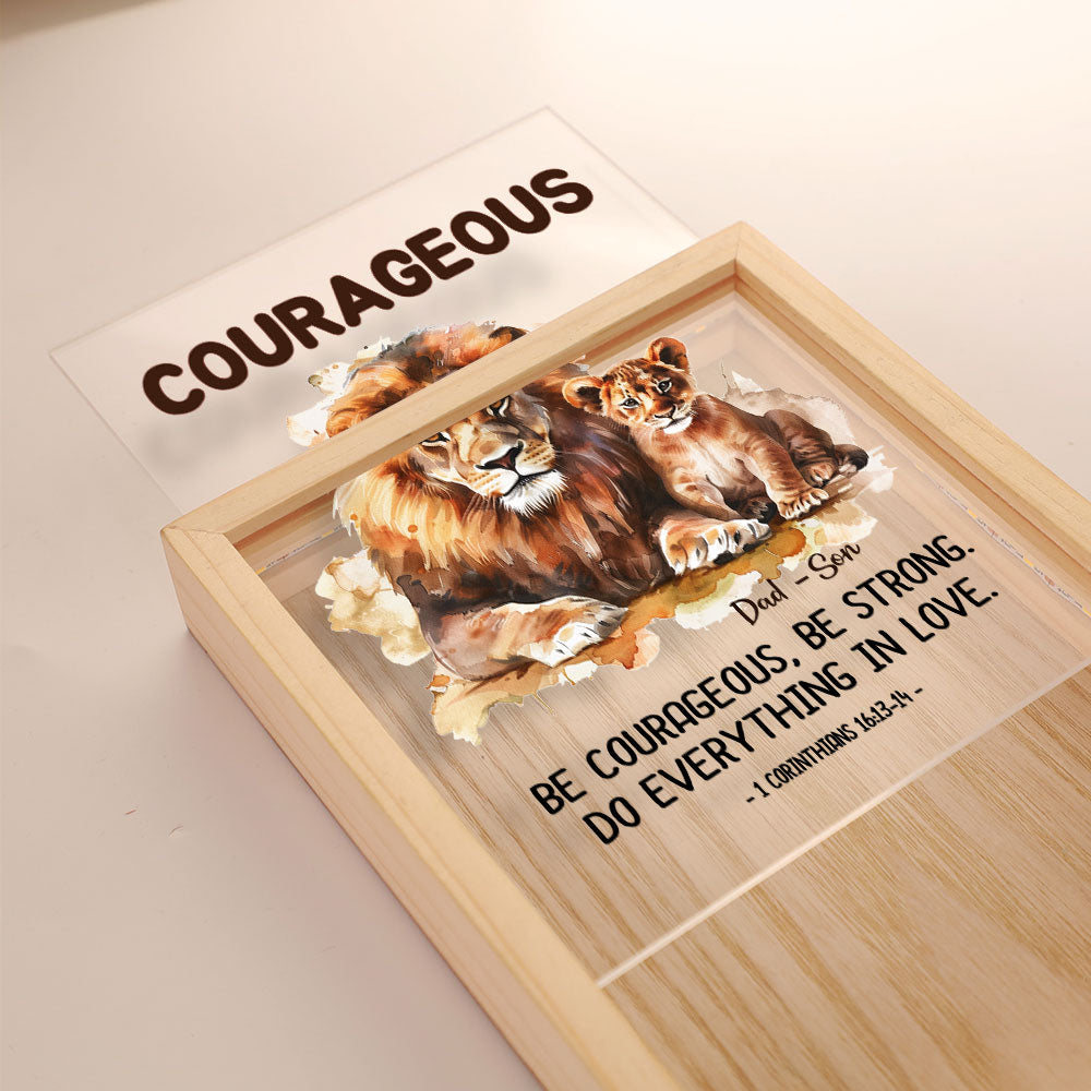 Jesuspirit Personalized Frame Light Box | Be Courageous Be Strong FLBM03