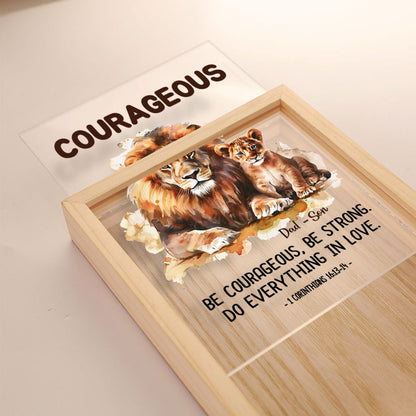Jesuspirit Personalized Frame Light Box | Be Courageous Be Strong FLBM03