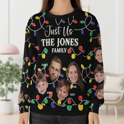 Just Us Custom Photo Christmas Family | Personalized Wool Sweater JSWSWPT2041M