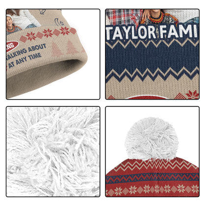 Warning We My Start Talking About Jesus At Any Time | Personalized Bobble Beanie Hat JSBBHPT2537L