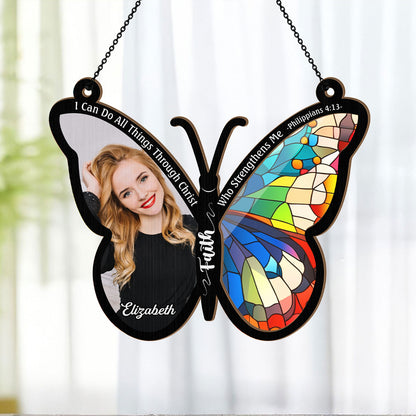 I Can Do All Things Through Christ Who Strengthens Me | Personalized Window Hanging Suncatcher JSWHSCPHA1458L