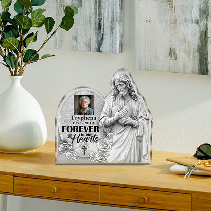 Forever In Our Hearts | Personalized Custom Shaped Squared Acrylic Plaque JSAPPPT1669TA