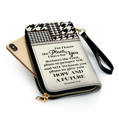 Jesuspirit | Life Is Good Because God Is Great | Personalized Leather Clutch Purse For Christian Women HIHN274A