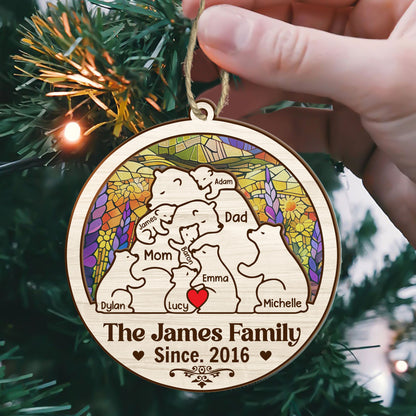 Bear Family | Personalized Suncatcher Ornament JSSUNOPTN1063L