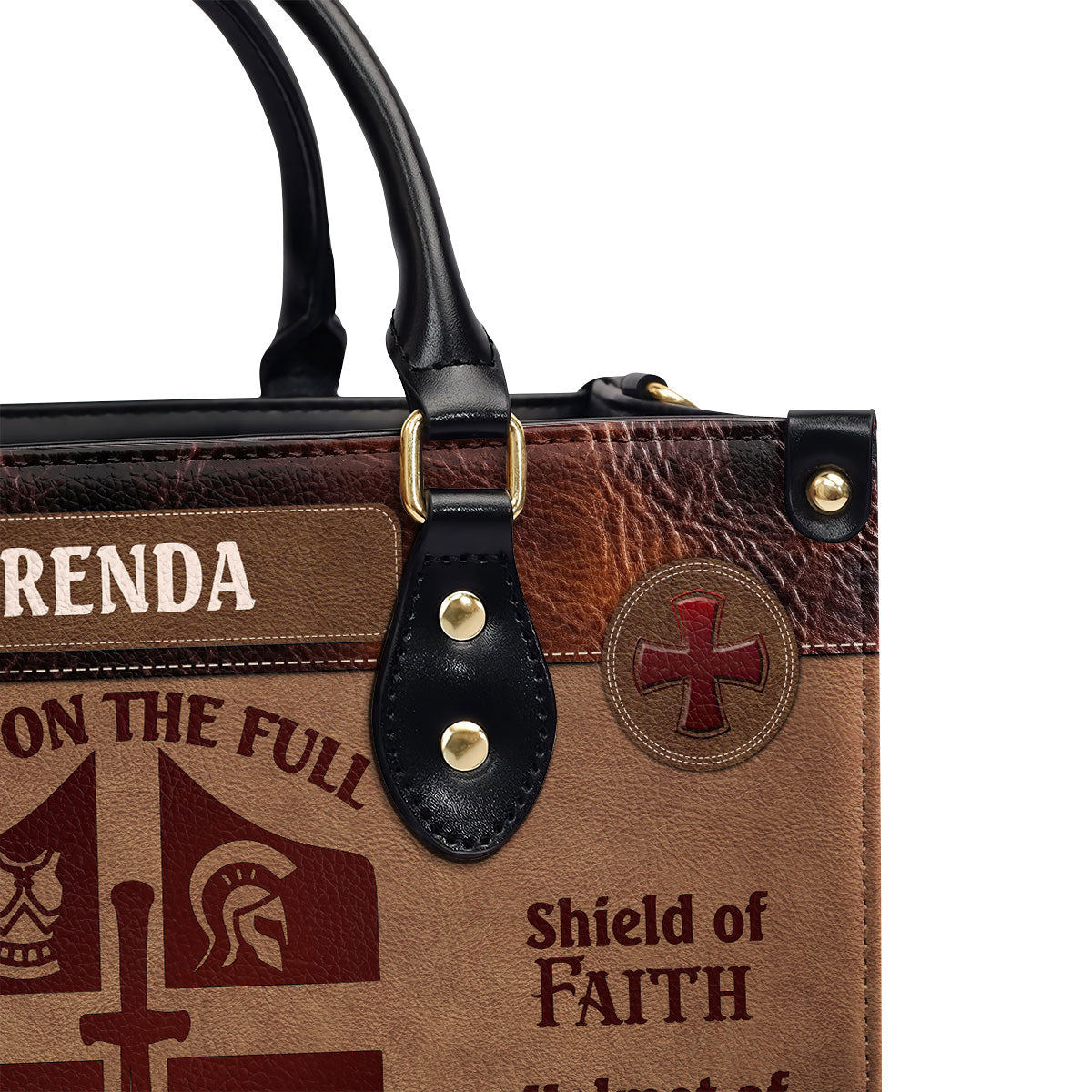 Jesuspirit | Personalized Leather Handbag With Zipper | Armor Of God LHBM771