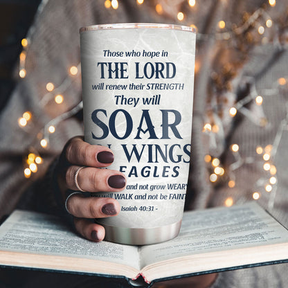 Jesuspirit | Personalized Stainless Steel Tumbler | Isaiah 40:31 | They Will Soar On Wings Like Eagles | Spiritual Gift For Christian Prayer SSTHN700