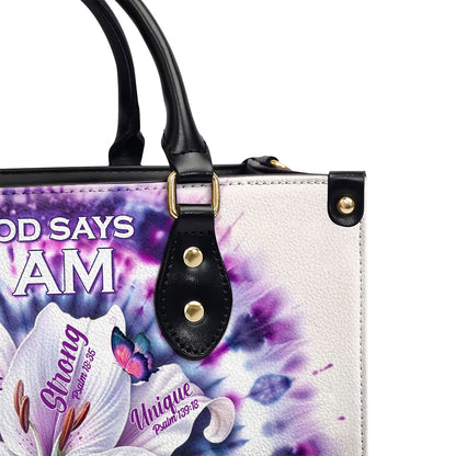 Jesuspirit | Personalized Leather Handbag With Zipper | God Says I Am LHBHN685