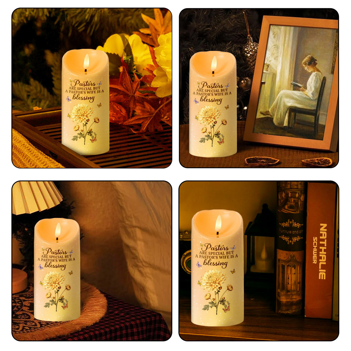 Pastors Are Special But A Pastor's Wife Is A Blessing | Personalized Flameless LED Candle