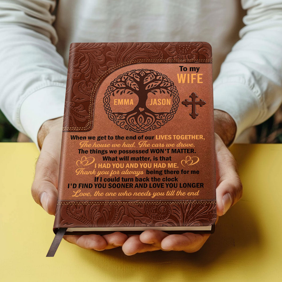 To My Wife | Personalized Leather Cover Notebook