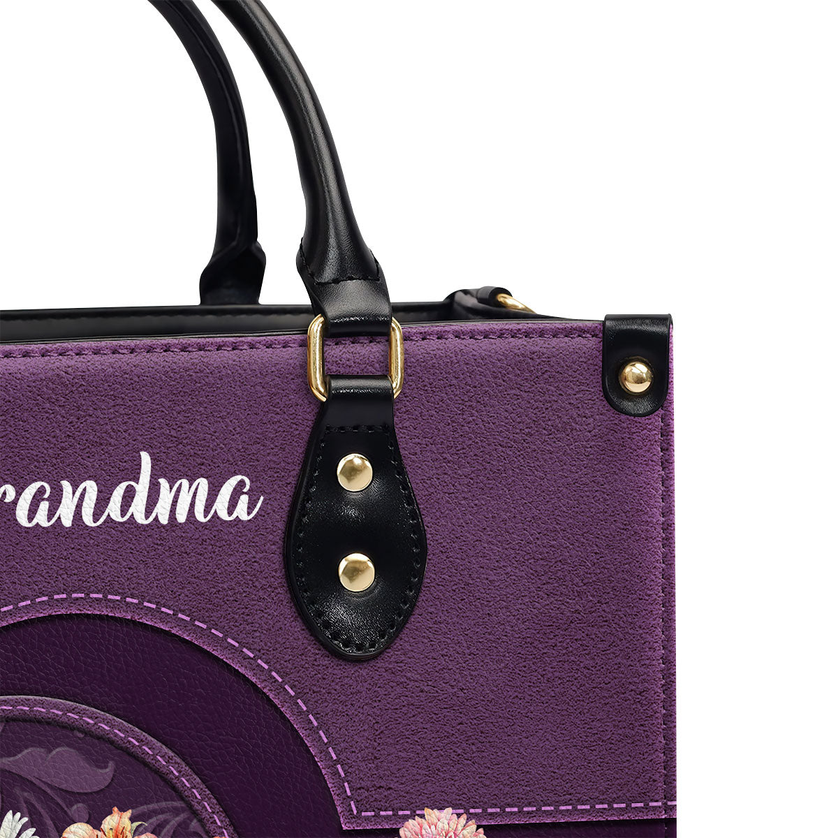 Grandma's Garden Birth Month Flower | Personalized Leather Handbag JSLHBPT2158TA