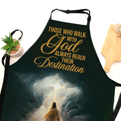 Jesuspirit | Those Who Walk With God Always Reach Their Destination | Jesus & Cross | Apron With Neck Strap AHM06