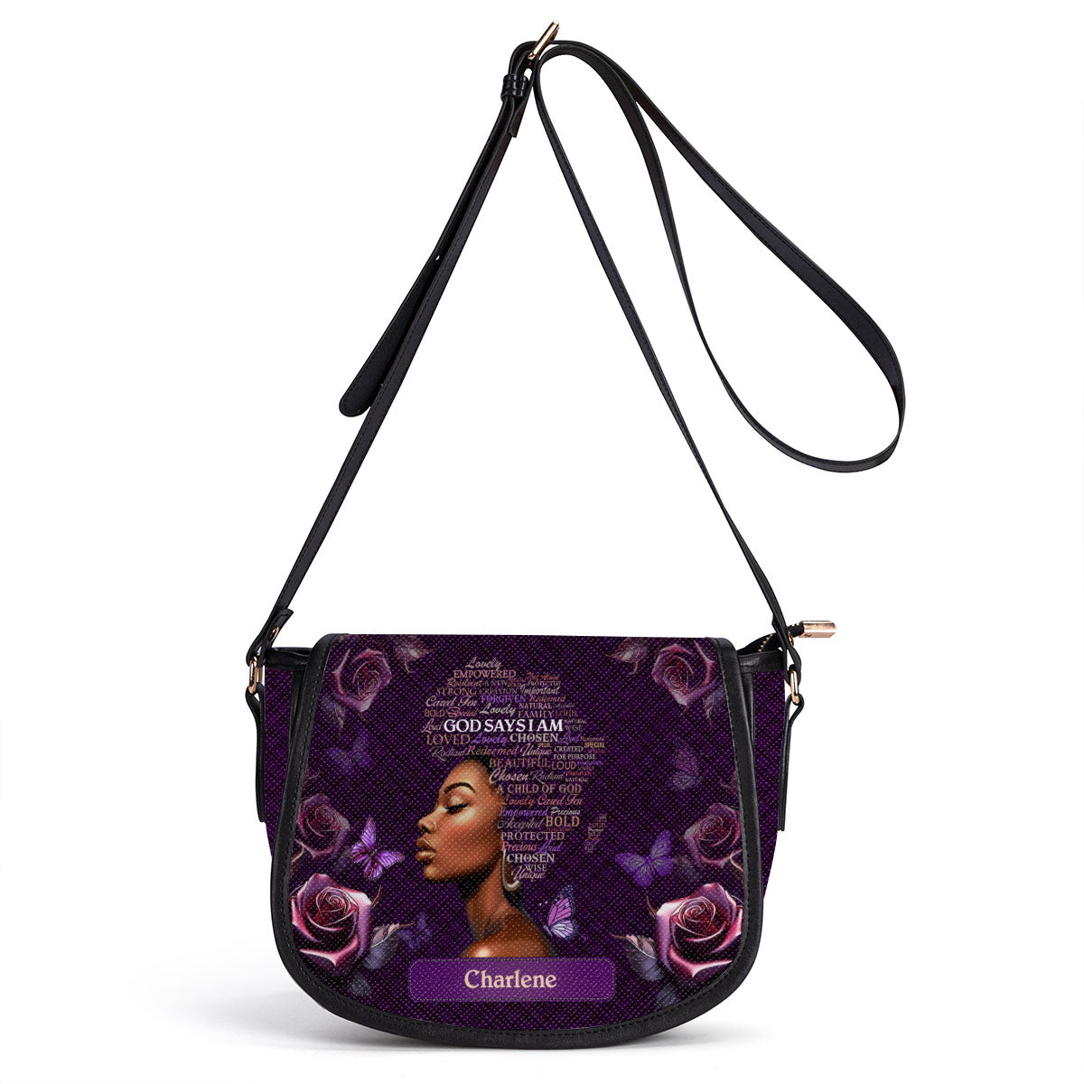 Africa Map - Personalized Leather Saddle Bag LHBM722