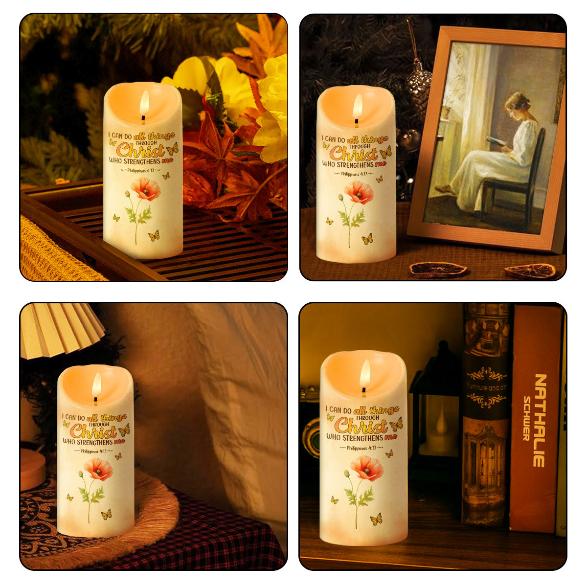 I Can Do All Things Through Christ Who Strengthens Me | Personalized Flameless LED Candle