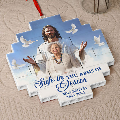 Safe In The Arms Of Jesus | Personalized Circle Buildable Ornament-1 Side Print JSCBOPT2814T