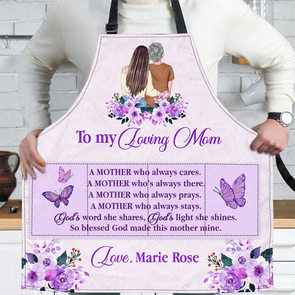 To My Loving Mom | Personalized Apron With Pocket