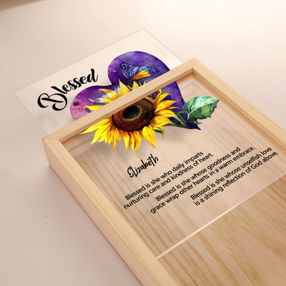 Personalized Frame Light Box | Blessed Is She - Desk Decor Keepsake