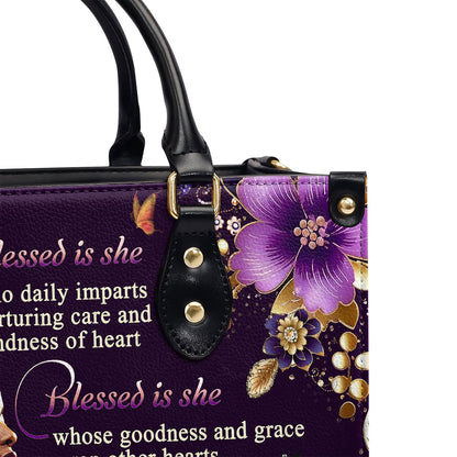 Jesuspirit | Personalized Leather Handbag With Zipper | Blessed Is She LHBM749