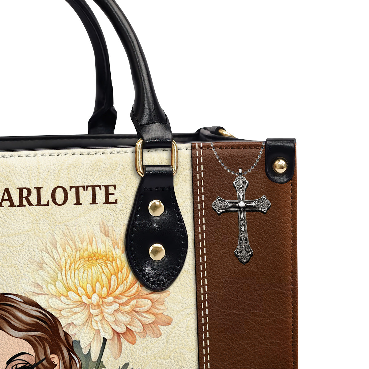 Created For A Purpose | Personalized Leather Handbag JSLHBPTN1313M