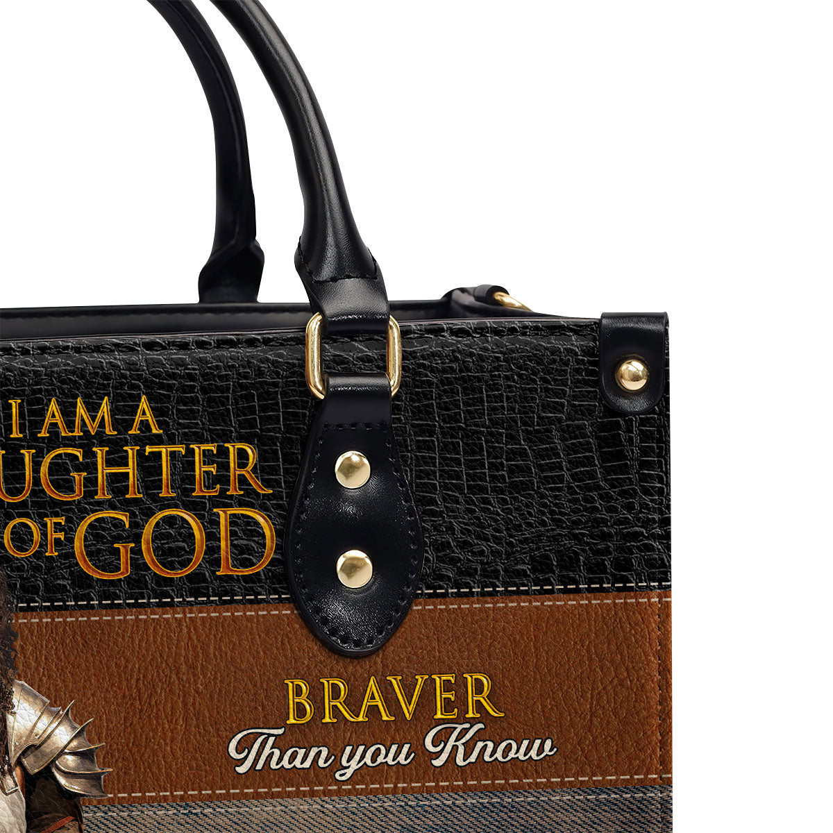 Jesuspirit | Personalized Zippered Leather Handbag With Handle | Religious Gift For Worship Friends | Daughter Of God LHBM765