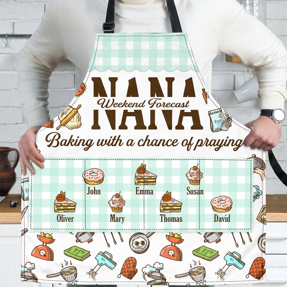 Weekend Forecast By Mom | Personalized Apron With Pocket
