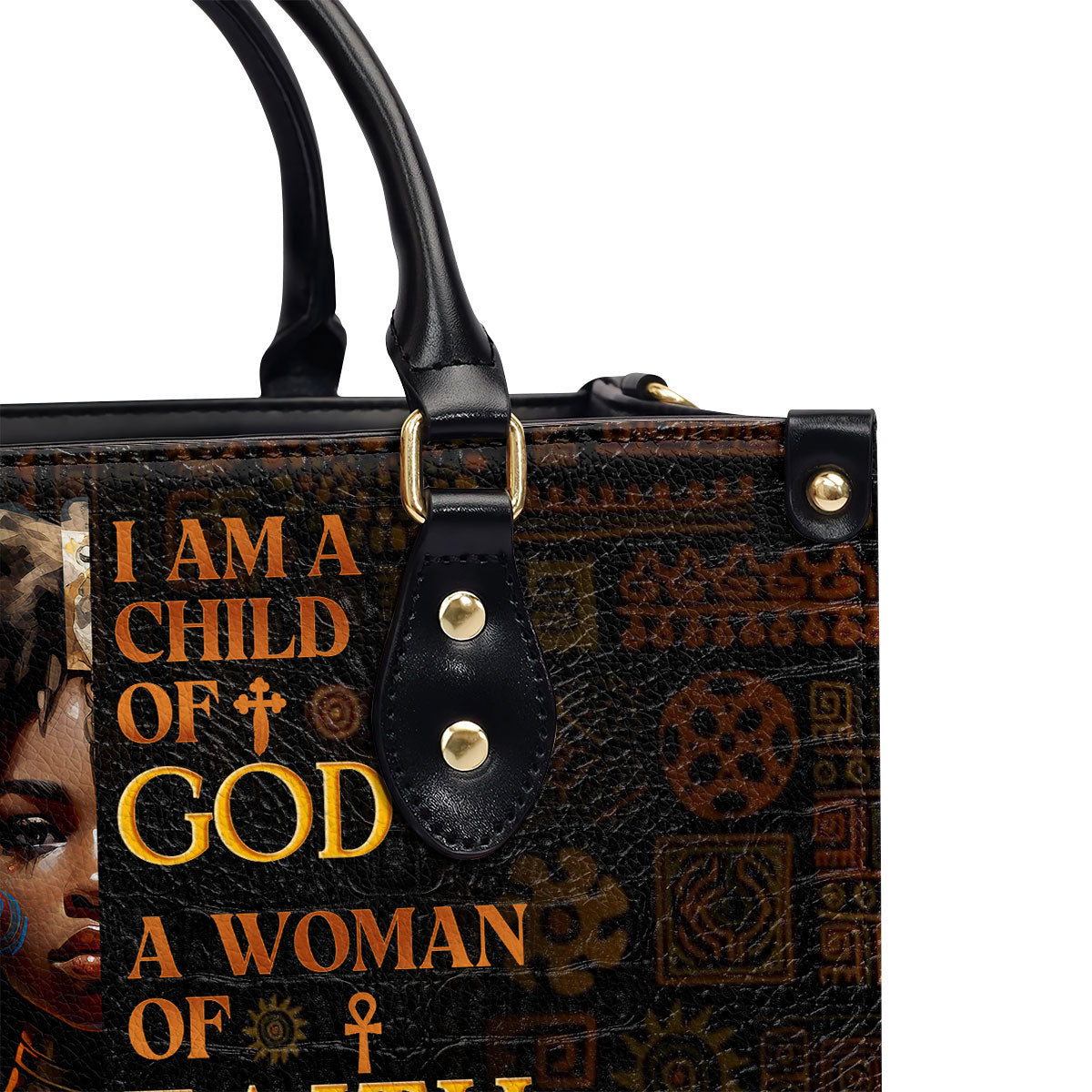 Jesuspirit | Personalized Leather Handbag With Zipper | I Am A Child Of God LHBM725