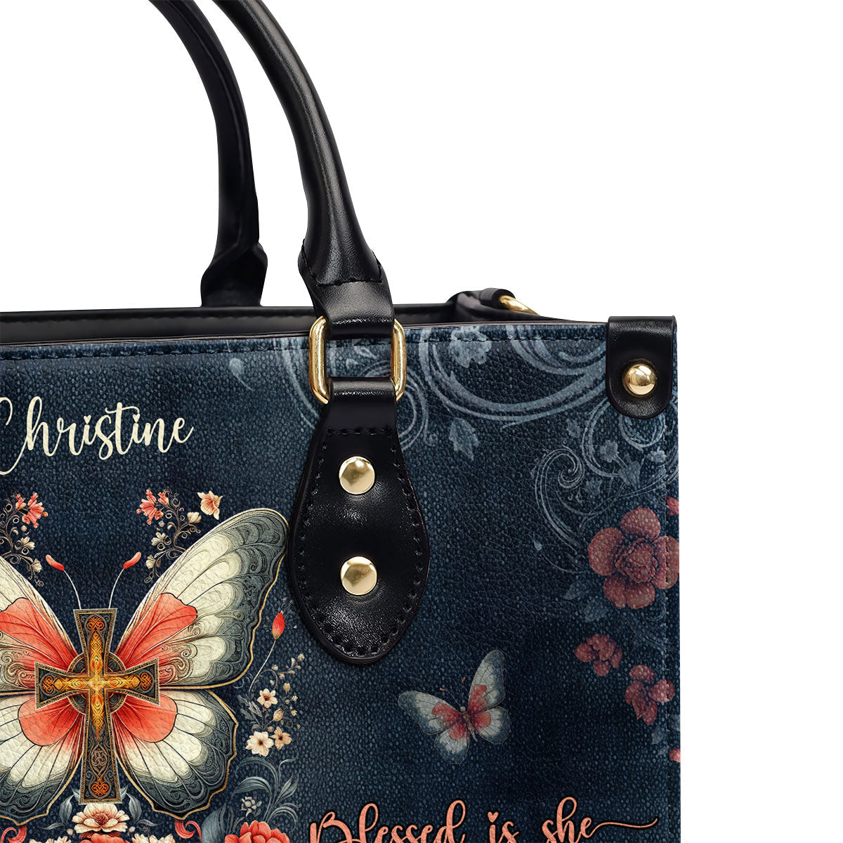 Jesuspirit | Personalized Leather Handbag With Zipper | Blessed Is She LHBM750