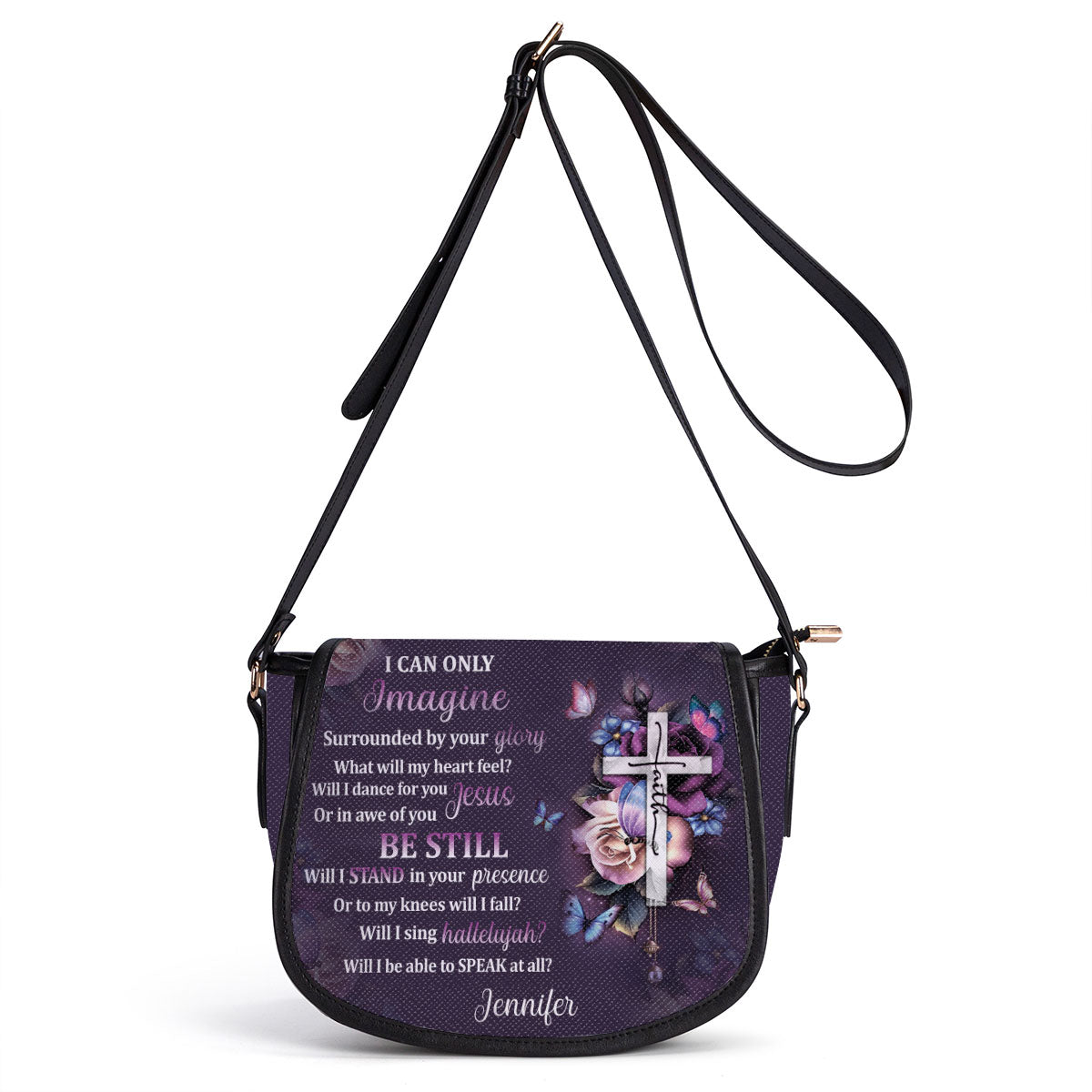 I Can Only Imagine - Personalized Leather Saddle Bag HH175B