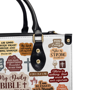 Jesuspirit | Personalized Leather Handbag With Zipper | My Daily Bible Affirmation LHBM726