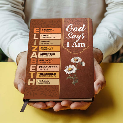 God Says I Am | Personalized Leather Cover Notebook