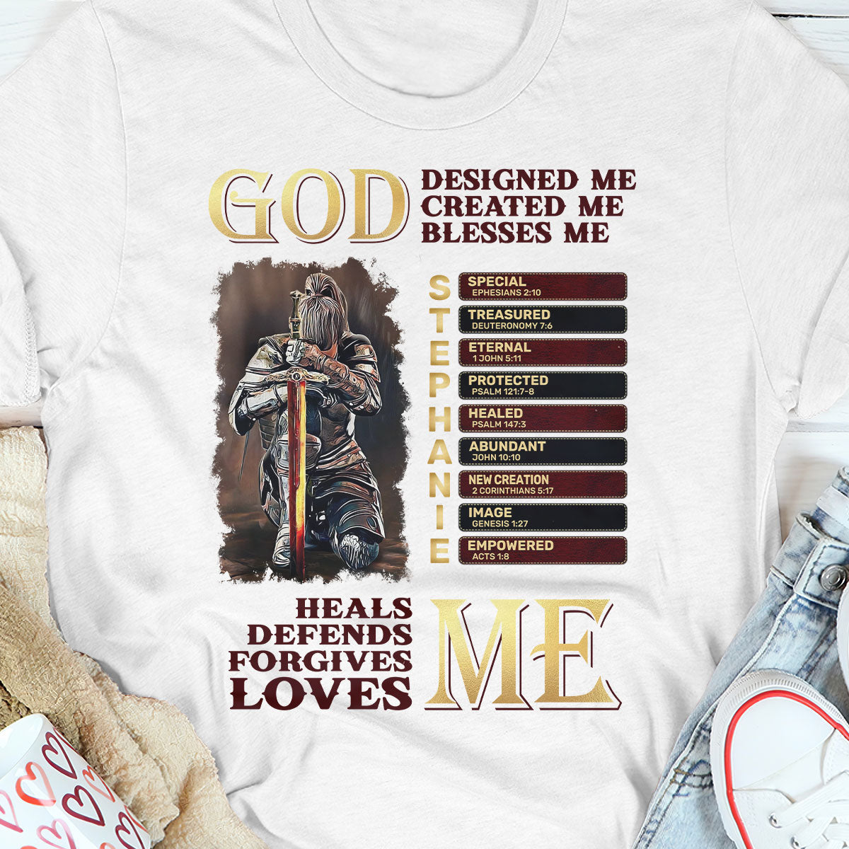 God Designed Me Created Μe Blesses Me | Personalized Classic Unisex T-shirt