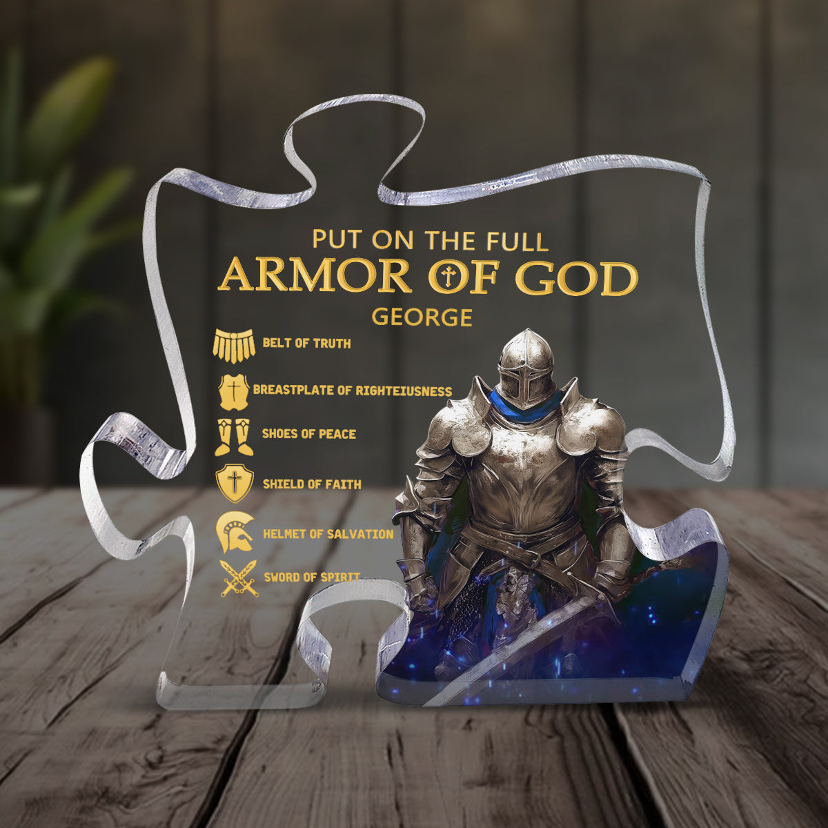 Armor Of God | Personalized Custom Shaped Squared Acrylic Plaque JSAPPPPA1574L