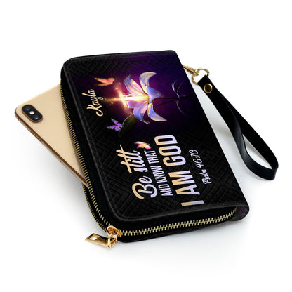 Be Still And Know That I Am God - Meaningful Personalized Clutch Purse NUM501