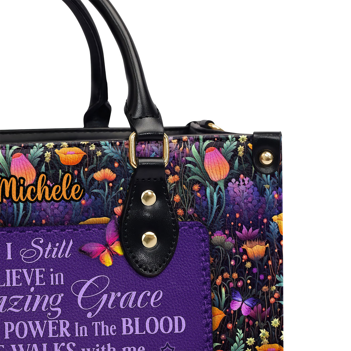 Jesuspirit | Personalized Leather Handbag With Zipper | I Still Believe In Amazing Grace LHBM743