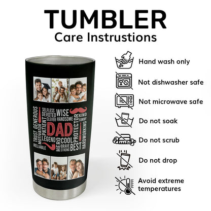 Dad Hero Handsome | Personalized Stainless Steel Tumbler JSSSTT44