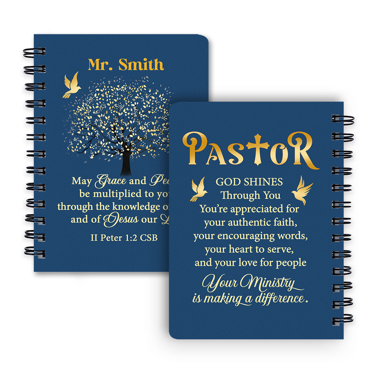 Jesuspirit  | Religious Gift For Christian People | Grace And Peace  | Personalized Spiral Journal SJNAM1003A