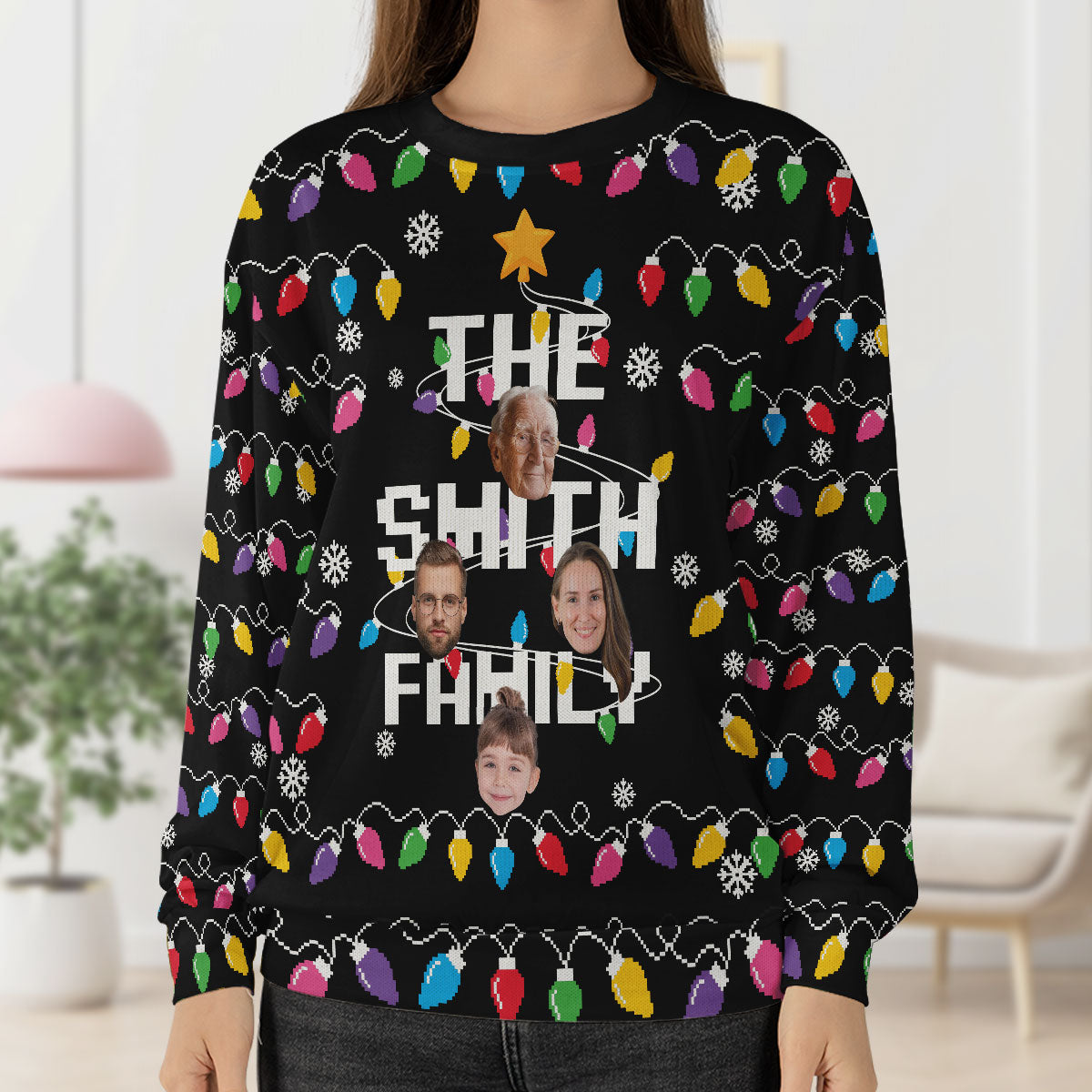 Family Merry Christmas | Personalized Wool Sweater JSWSWPHN2209TA