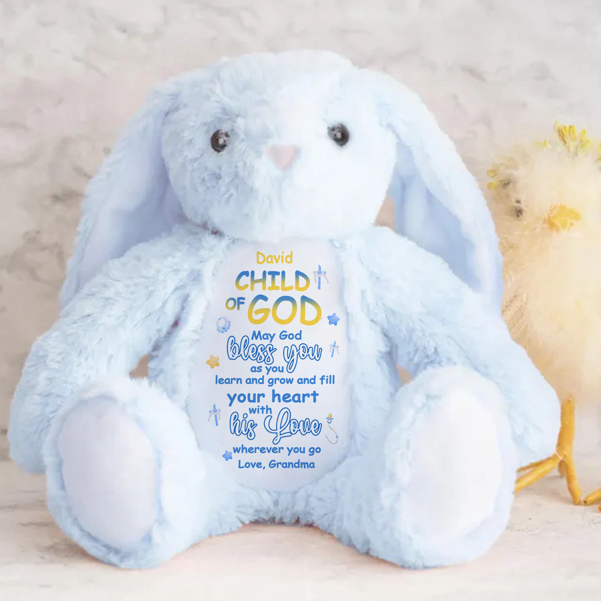 May God Bless You | Personalized Stuffed Bunny