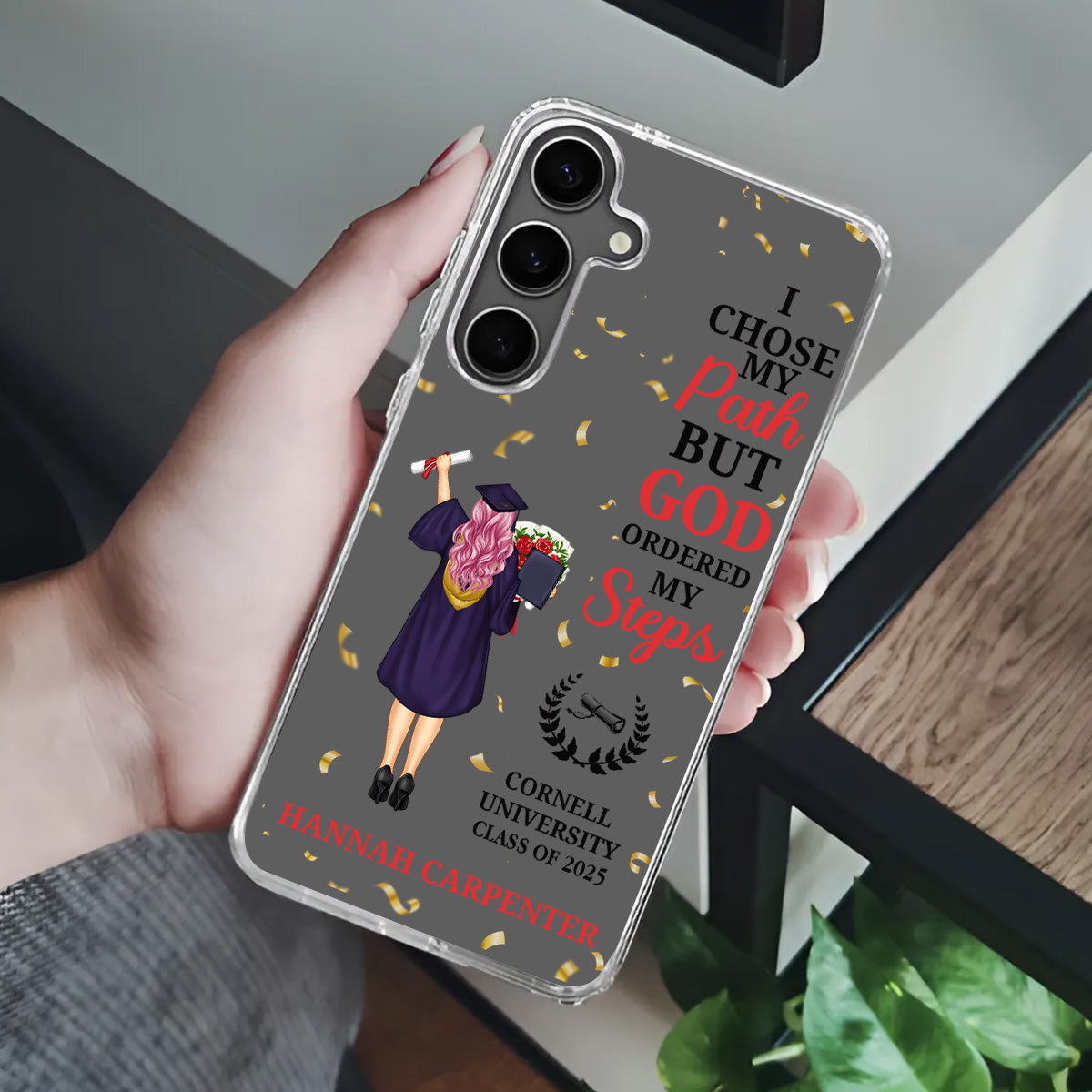 I Chose My Path But God Ordered My Steps | Personalized Clear Silicone Phone Case