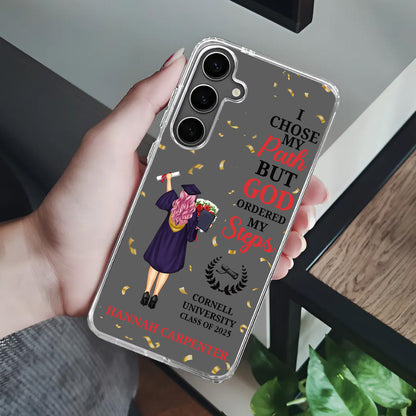 I Chose My Path But God Ordered My Steps | Personalized Clear Silicone Phone Case
