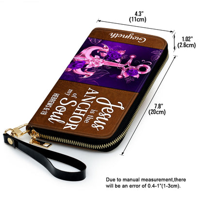 Jesus Is The Anchor Of My Soul - Personalized Christian Clutch Purse CP23