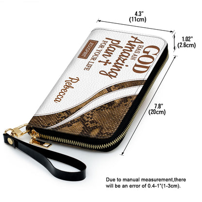Special Personalized Cross Clutch Purse - God Has An Amazing Plan For Your Life CP31