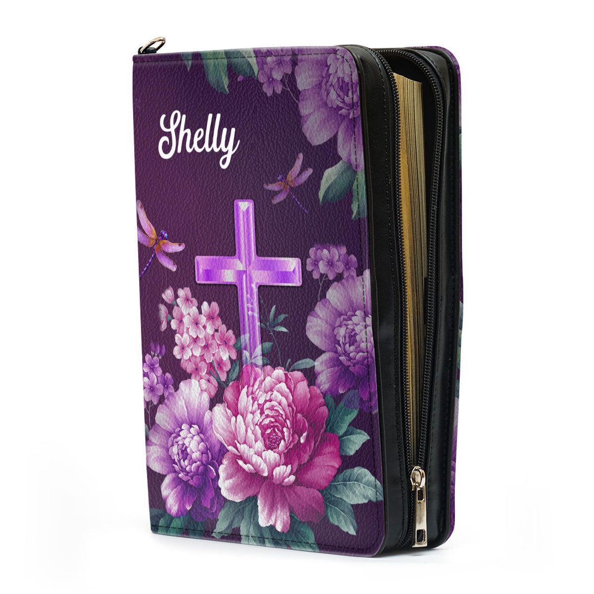 Jesuspirit | Personalized Zippered Bible Cover | Psalm 34:1 | I Will Bless The Lord At All Times | Bible Case With Name BCH24