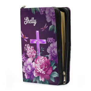 Jesuspirit | Personalized Zippered Bible Cover | Psalm 34:1 | I Will Bless The Lord At All Times | Bible Case With Name BCH24