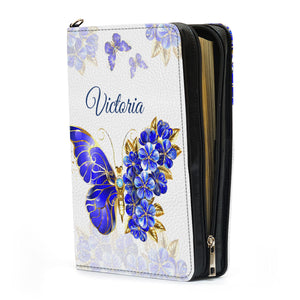 Jesuspirit | Christian Inspirational Gifts For Prayers | Colossians 3:23 | Butterfly And Flower | Personalized Zippered Bible Cover With Handle BCH743