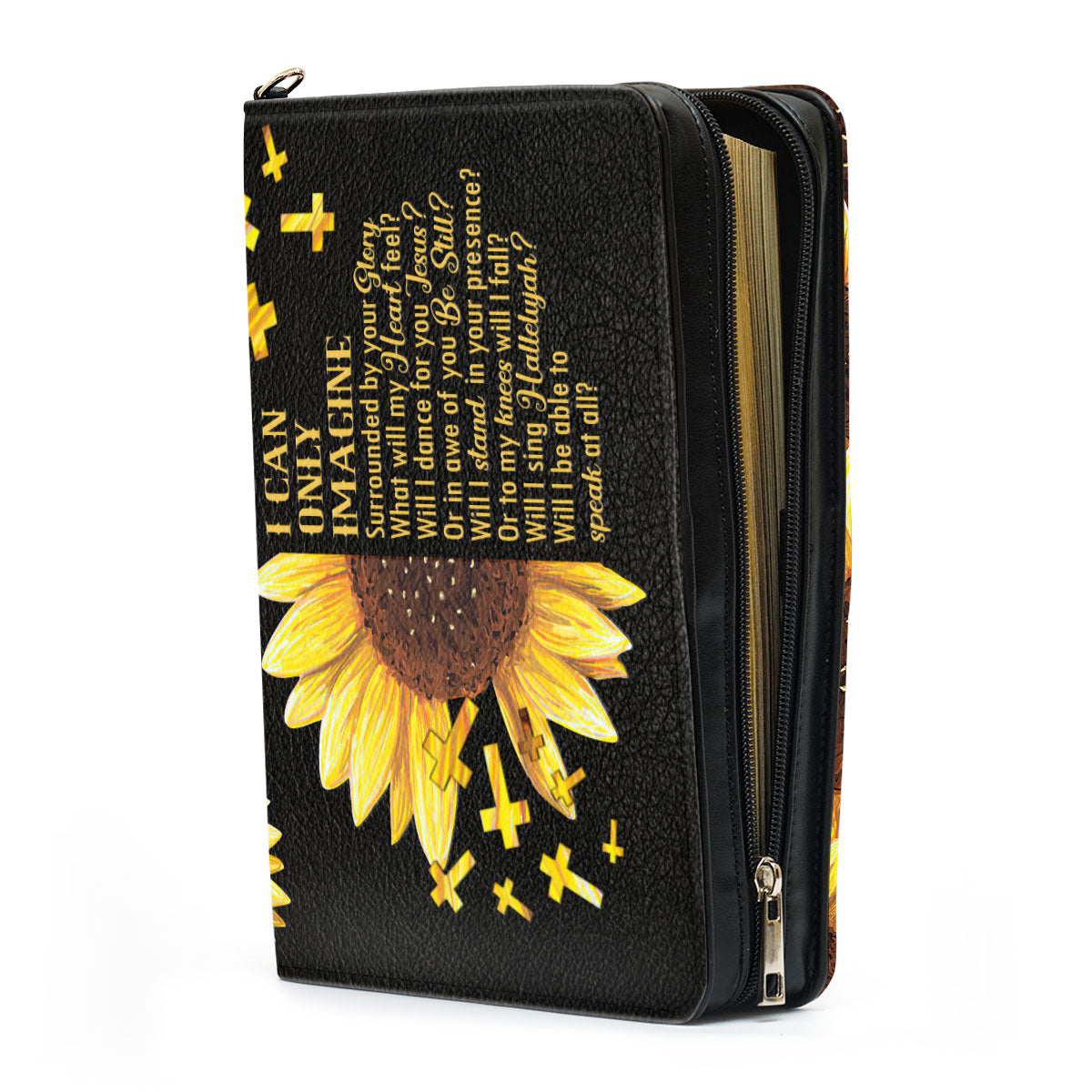 Jesuspirit | Personalized Stunning Sunflower Bible Cover | I Can Only Imagine | Religious Gift For Christians BCHN153