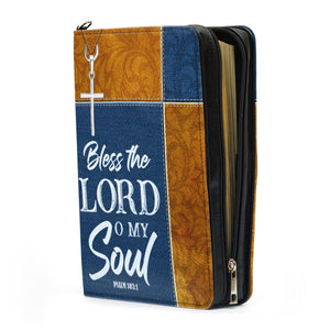 Jesuspirit | Personalized Bible Cover With Handle | Bless The Lord O My Soul | Psalm 103:1 | Inspiration Gifts For Christian People BCHN675