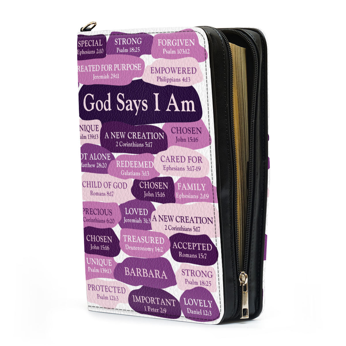 Jesuspirit | What God Says About You | Spiritual Gifts For Female Pastors | Personalized Zippered Bible Cover With Handle BCHN699