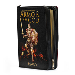Jesuspirit | Personalized Bible Cover With Handle | Spiritual Gift For Christian People | Put On The Full Armor Of God BCM03