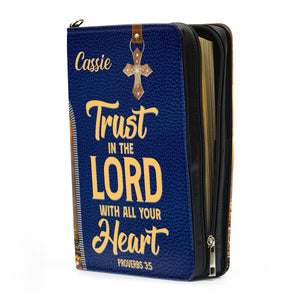 Jesuspirit Personalized Zippered Bible Cover | Trust In The Lord With All Your Heart | Proverbs 3:5 BCM500